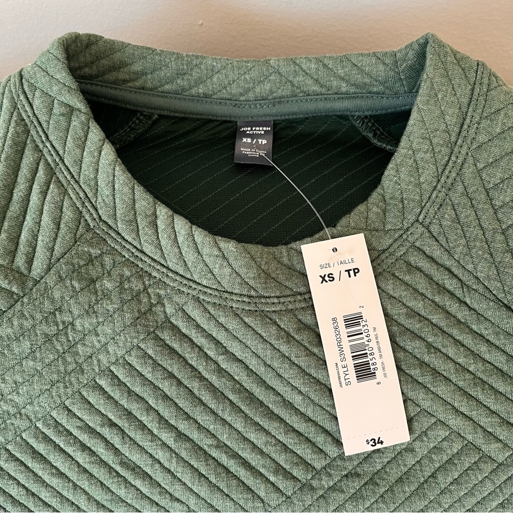 Sage green quilted sweater